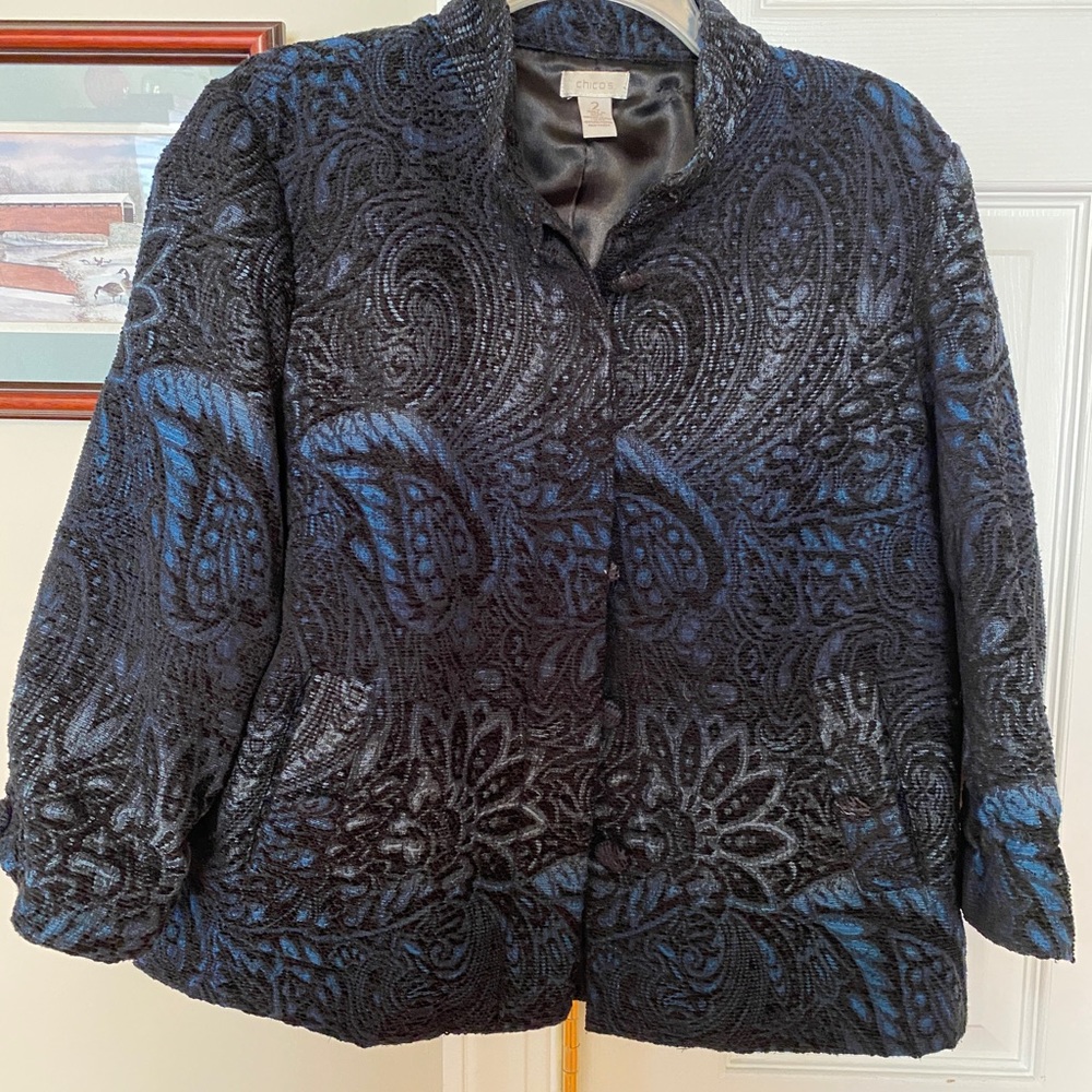 Chico’s Textured Jacket Sz 2
